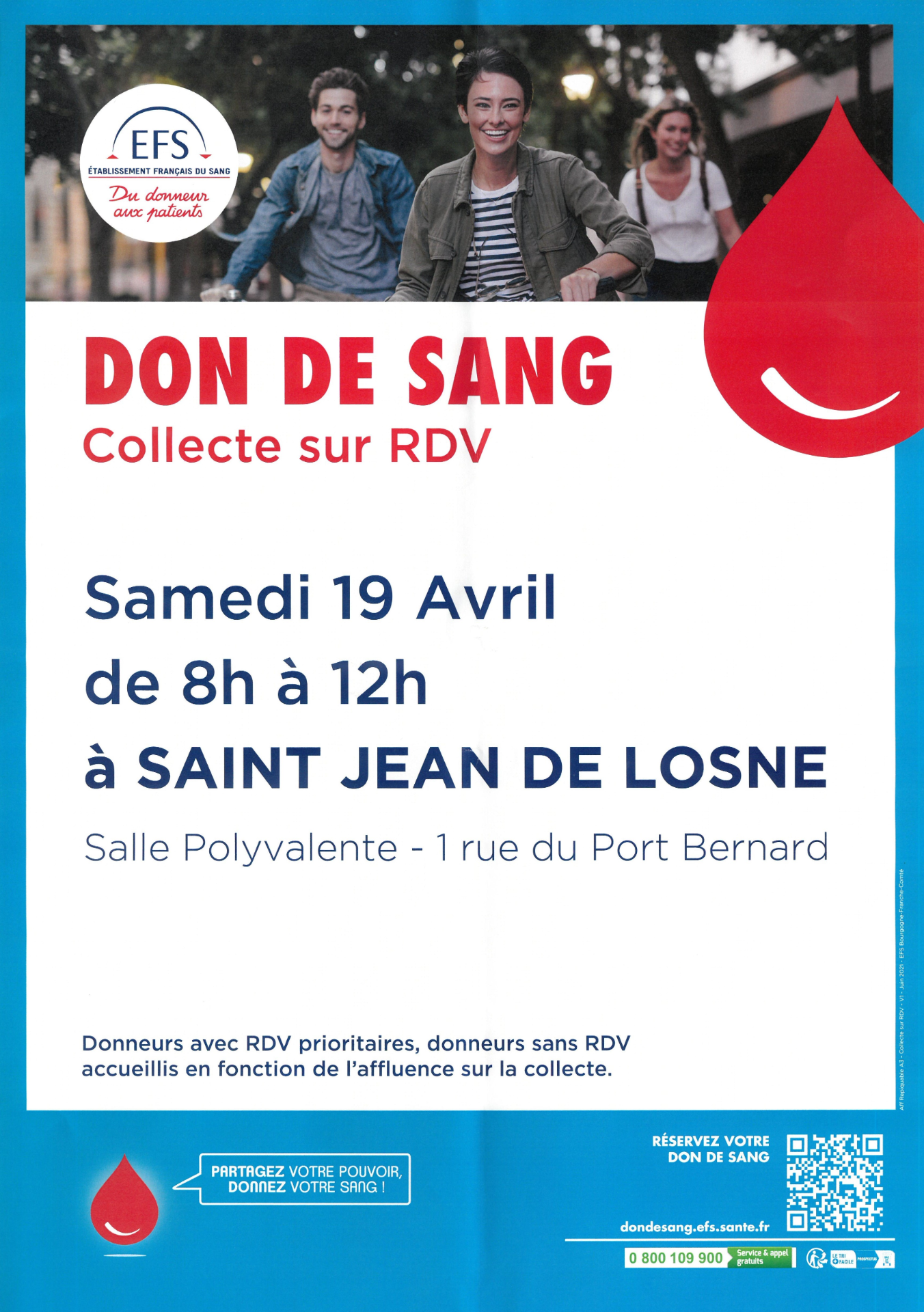 Don du sang à St Jean de Losne
